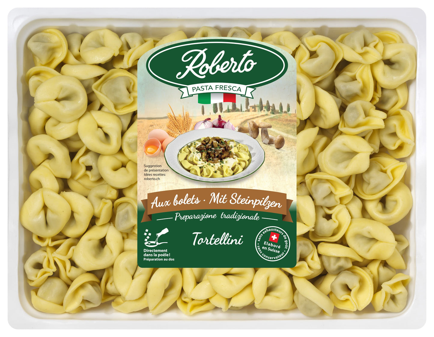 Tortellini frais farcis aux bolets