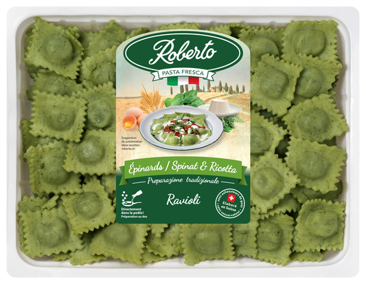 Ravioli aux épinards & ricotta 100 % suisse