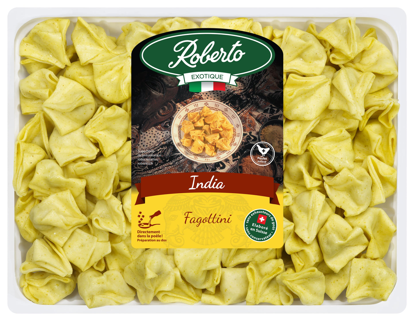 Fagottini à la viande de volaille suisse & curry doux (INDIA)