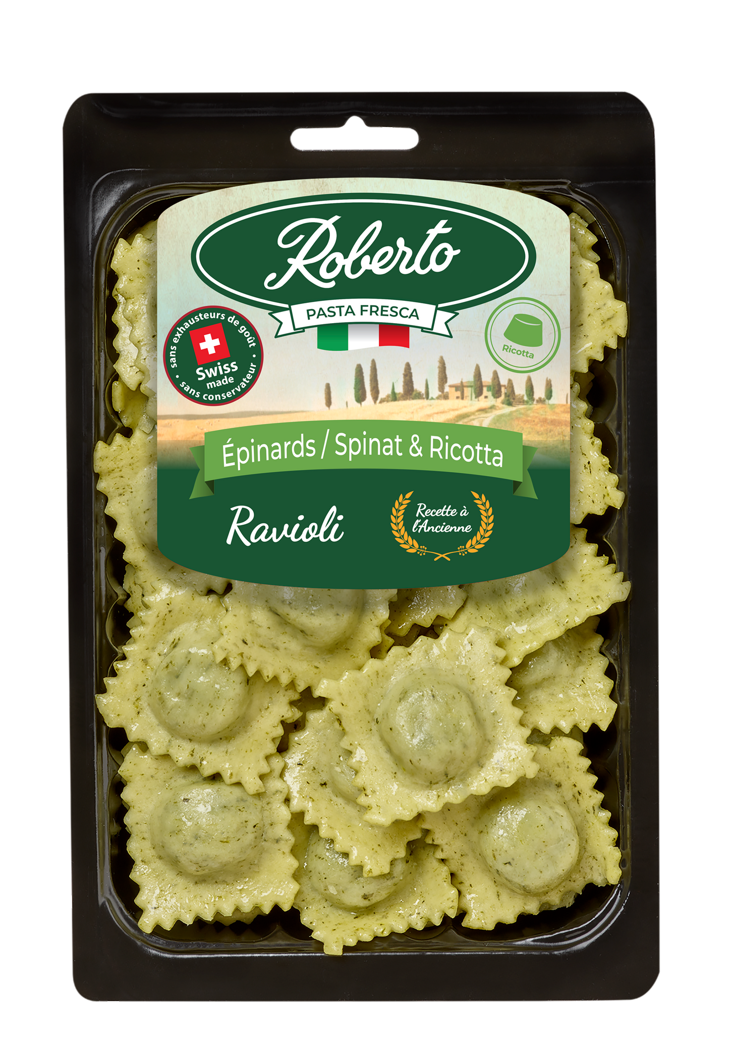 Ravioli aux épinards & ricotta 100 % suisse